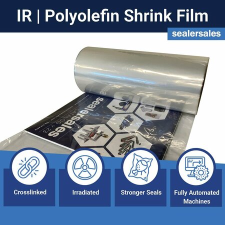Sealer Sales 18in x 5,830ft Higher Performance Irradiated POF CF Shrink Film, 45 gauge O-18-45-5830-IR